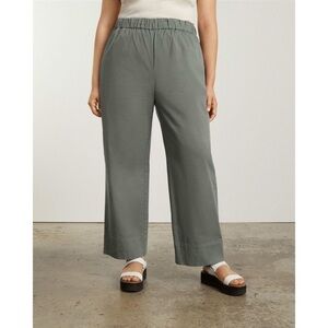 Everlane The Easy Pant Pull On Organic Cotton Pewter Green